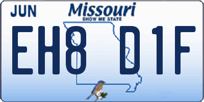 MO license plate EH8D1F