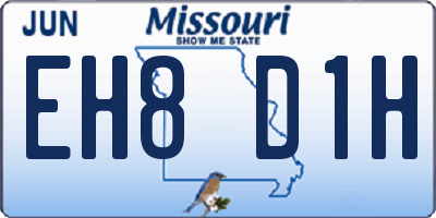 MO license plate EH8D1H