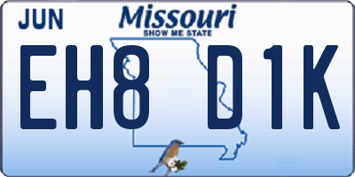 MO license plate EH8D1K