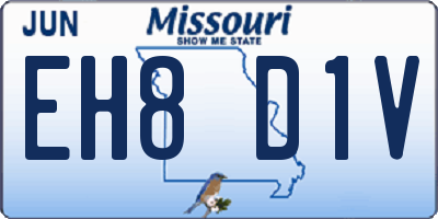 MO license plate EH8D1V