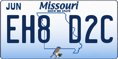 MO license plate EH8D2C