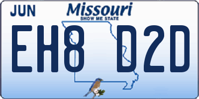 MO license plate EH8D2D