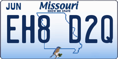 MO license plate EH8D2Q