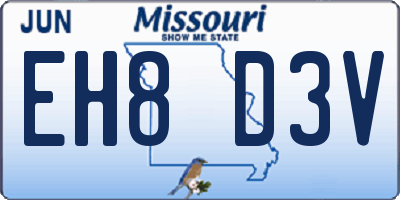 MO license plate EH8D3V