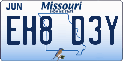 MO license plate EH8D3Y