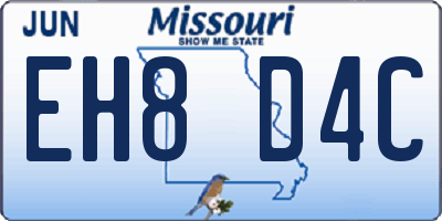 MO license plate EH8D4C