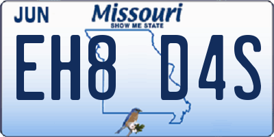 MO license plate EH8D4S