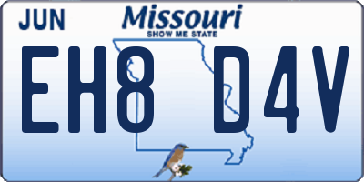 MO license plate EH8D4V