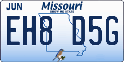 MO license plate EH8D5G