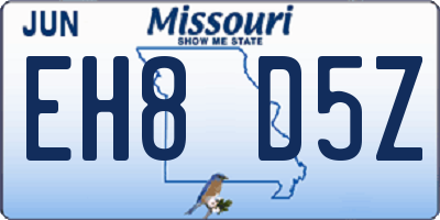 MO license plate EH8D5Z