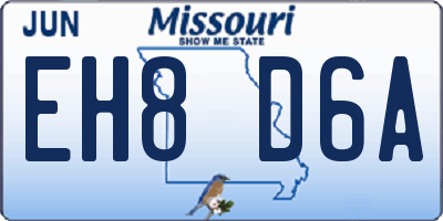 MO license plate EH8D6A