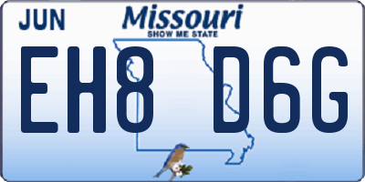 MO license plate EH8D6G