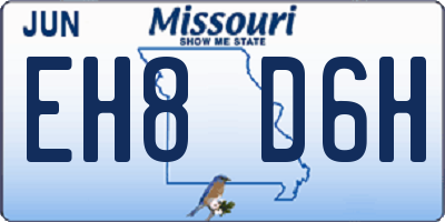 MO license plate EH8D6H