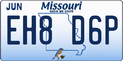 MO license plate EH8D6P