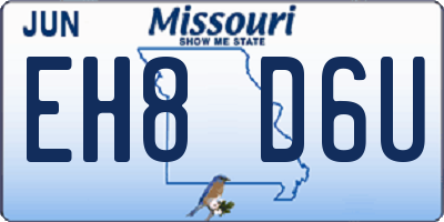 MO license plate EH8D6U