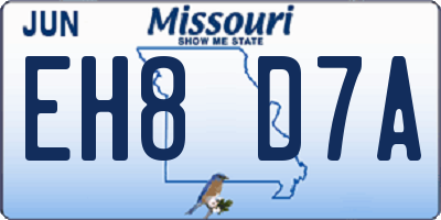 MO license plate EH8D7A