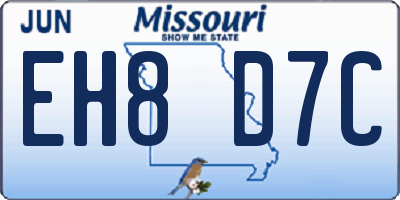 MO license plate EH8D7C