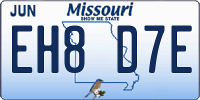 MO license plate EH8D7E
