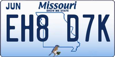 MO license plate EH8D7K
