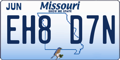 MO license plate EH8D7N