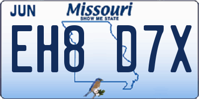 MO license plate EH8D7X