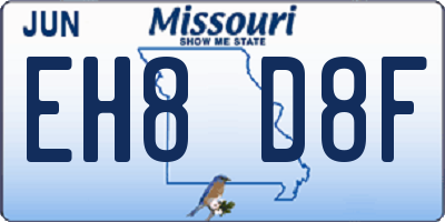 MO license plate EH8D8F