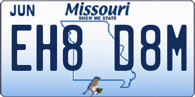 MO license plate EH8D8M