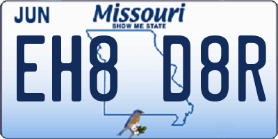 MO license plate EH8D8R