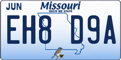 MO license plate EH8D9A