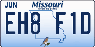 MO license plate EH8F1D
