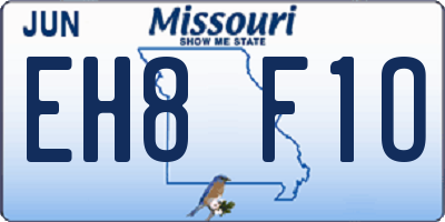 MO license plate EH8F1O