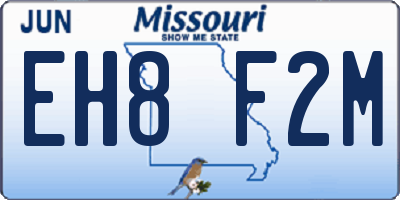 MO license plate EH8F2M