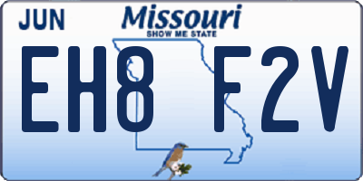 MO license plate EH8F2V