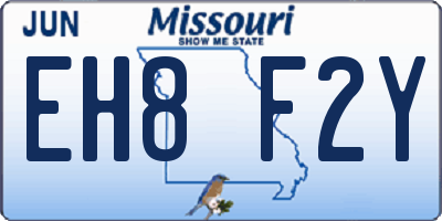 MO license plate EH8F2Y