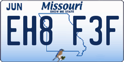 MO license plate EH8F3F