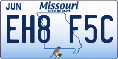 MO license plate EH8F5C
