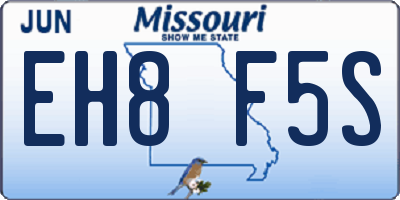 MO license plate EH8F5S