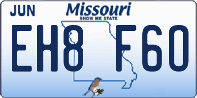 MO license plate EH8F6O