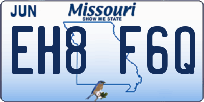 MO license plate EH8F6Q