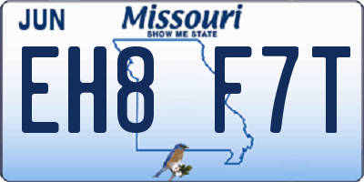 MO license plate EH8F7T