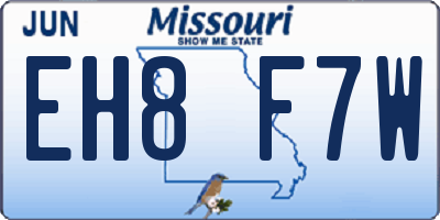 MO license plate EH8F7W
