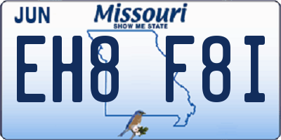 MO license plate EH8F8I