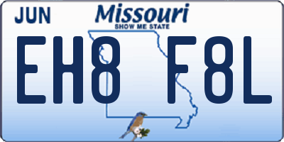 MO license plate EH8F8L