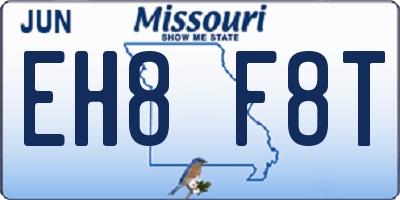 MO license plate EH8F8T