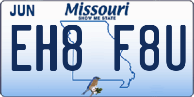 MO license plate EH8F8U