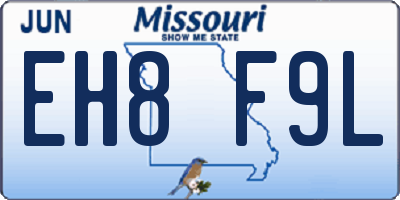 MO license plate EH8F9L