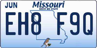 MO license plate EH8F9Q