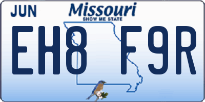 MO license plate EH8F9R