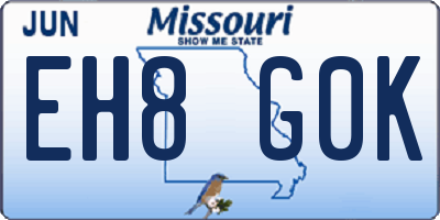 MO license plate EH8G0K