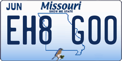 MO license plate EH8G0O
